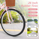 26" Beach Cruiser Bike for Women with Basket and Rear Rack by LJGDeals