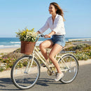 24/26 Inch Beach Cruiser Bike with Basket and Rear Rack by DirectDeals