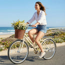 24/26 Inch Beach Cruiser Bike with Basket and Rear Rack by LJGDeals