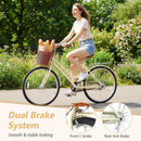 24/26 Inch Beach Cruiser Bike with Basket and Rear Rack by LJGDeals