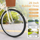 24/26 Inch Beach Cruiser Bike with Basket and Rear Rack by LJGDeals