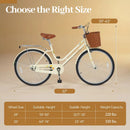 24/26 Inch Beach Cruiser Bike with Basket and Rear Rack by LJGDeals
