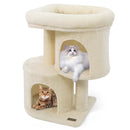 26 Inch Cat Tower with Large Padded Push Perch and Dual Condos by LJGDeals