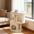 26 Inch Cat Tower with Large Padded Push Perch and Dual Condos by LJGDeals