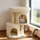 26 Inch Cat Tower with Large Padded Push Perch and Dual Condos by LJGDeals