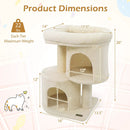 26 Inch Cat Tower with Large Padded Push Perch and Dual Condos by LJGDeals