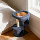 26 Inch Cat Tower with Large Padded Push Perch and Dual Condos by LJGDeals