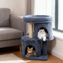 26 Inch Cat Tower with Large Padded Push Perch and Dual Condos by LJGDeals