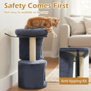 26 Inch Cat Tower with Large Padded Push Perch and Dual Condos by LJGDeals