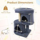 26 Inch Cat Tower with Large Padded Push Perch and Dual Condos by LJGDeals