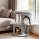 26 Inch Cat Tower with Large Padded Push Perch and Dual Condos by LJGDeals