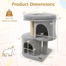 26 Inch Cat Tower with Large Padded Push Perch and Dual Condos by LJGDeals