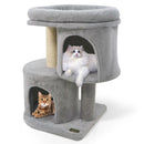 26 Inch Cat Tower with Large Padded Push Perch and Dual Condos by LJGDeals