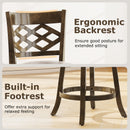 26 Inch Counter Height Bar Stools Set of 2 with Rubber Wood Frame