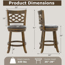 26 Inch Counter Height Bar Stools Set of 2 with Rubber Wood Frame by LJGDeals