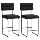 26 Inch Counter Height Bar Stools Set of 2 with Metal Frame and Footrest by LJGDeals