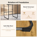 26 Inch Counter Height Bar Stools Set of 2 with Metal Frame and Footrest-Black