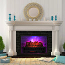26 Inch Electric Fireplace Heater with Remote Control and Realistic Lemonwood Ember Bed-Black by LJGDeals
