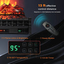 26 Inch Electric Fireplace Heater with Remote Control and Realistic Lemonwood Ember Bed-Black by LJGDeals