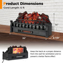 26 Inch Electric Fireplace Heater with Remote Control and Realistic Lemonwood Ember Bed-Black by LJGDeals