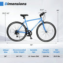 26 Inch Mountain Bike Adjustable with 6-Speed and All-terrain Rubber Wheels by LJGDeals