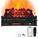 26 Inch WiFi Infrared Quartz Electric Fireplace Insert Logs Heater with Realistic Lemonwood Logs-Black by LJGDeals