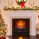 26 Inch WiFi Infrared Quartz Electric Fireplace Insert Logs Heater with Realistic Pinewood Logs-Black by LJGDeals