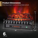 26 Inch WiFi Infrared Quartz Electric Fireplace Insert Logs Heater with Realistic Pinewood Logs-Black by LJGDeals