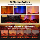 26 Inch WiFi Infrared Quartz Electric Fireplace Insert Logs Heater with Realistic Pinewood Logs-Black