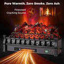 26 Inch WiFi Infrared Quartz Electric Fireplace Insert Logs Heater with Realistic Lemonwood Logs-Black by LJGDeals