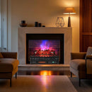 26 Inch WiFi Infrared Quartz Electric Fireplace Insert Logs Heater with Realistic Lemonwood Logs-Black by LJGDeals