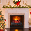 26 Inch WiFi Infrared Quartz Electric Fireplace Insert Logs Heater with Realistic Lemonwood Logs-Black by LJGDeals
