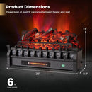 26 Inch WiFi Infrared Quartz Electric Fireplace Insert Logs Heater with Realistic Lemonwood Logs-Black by LJGDeals