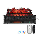 26 Inch WiFi Infrared Quartz Electric Fireplace Insert Logs Heater with Realistic Lemonwood Logs-Black by LJGDeals