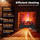 26 Inch WiFi Infrared Quartz Electric Fireplace Insert Logs Heater with Realistic Lemonwood Logs-Black