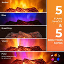 26 Inches Infrared Quartz Electric Fireplace with Realistic Pinewood Ember Bed by LJGDeals