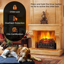 26 Inches Infrared Quartz Electric Fireplace with Realistic Pinewood Ember Bed by LJGDeals