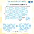 26 Pieces Interlocking ABC Play Mats with Detachable Letters