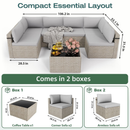 Axis 106.2" Classic Outdoor Sectional Set, 7-Piece