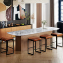 26 inch Bar Stools Set of 2 Counter Height Barstools with Faux Leather Upholstered Seat by LJGDeals