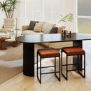 26 inch Bar Stools Set of 2 Counter Height Barstools with Faux Leather Upholstered Seat by LJGDeals