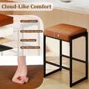 26 inch Bar Stools Set of 2 Counter Height Barstools with Faux Leather Upholstered Seat by LJGDeals