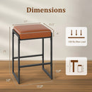 26 inch Bar Stools Set of 2 Counter Height Barstools with Faux Leather Upholstered Seat by LJGDeals