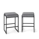26 inch Bar Stools Set of 2 Counter Height Barstools with Faux Leather Upholstered Seat by LJGDeals