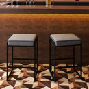 26 inch Bar Stools Set of 2 Counter Height Barstools with Faux Leather Upholstered Seat by LJGDeals