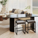 26 inch Bar Stools Set of 2 Counter Height Barstools with Faux Leather Upholstered Seat by LJGDeals