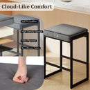 26 inch Bar Stools Set of 2 Counter Height Barstools with Faux Leather Upholstered Seat by LJGDeals