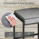 26 inch Bar Stools Set of 2 Counter Height Barstools with Faux Leather Upholstered Seat by LJGDeals