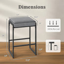 26 inch Bar Stools Set of 2 Counter Height Barstools with Faux Leather Upholstered Seat by LJGDeals