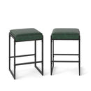 26 inch Bar Stools Set of 2 Counter Height Barstools with Faux Leather Upholstered Seat by LJGDeals